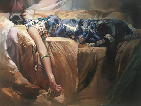 A painting of Sleeping Girl by Jian Wu