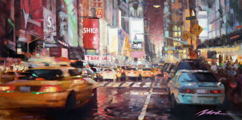 image of Evening Traffic at Time Square painting by Jian Wu