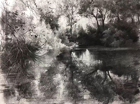 a painting of an old boat by Jian Wu