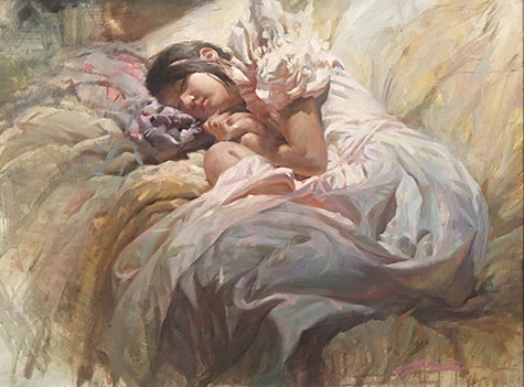 A painting of Sleeping Girl by Jian Wu